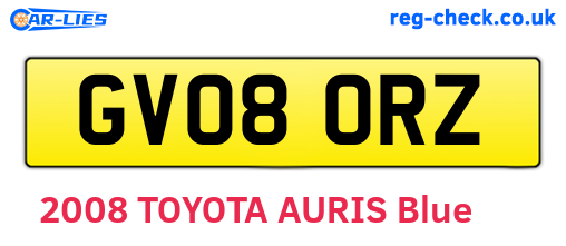 GV08ORZ are the vehicle registration plates.