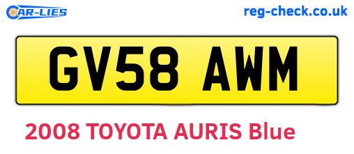 GV58AWM are the vehicle registration plates.