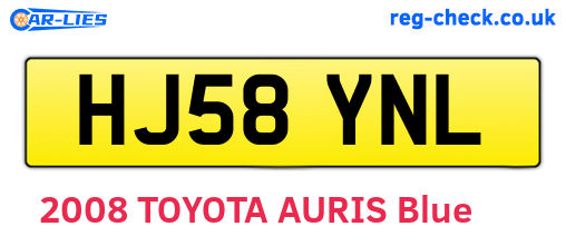 HJ58YNL are the vehicle registration plates.