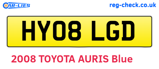 HY08LGD are the vehicle registration plates.