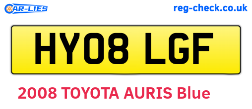 HY08LGF are the vehicle registration plates.