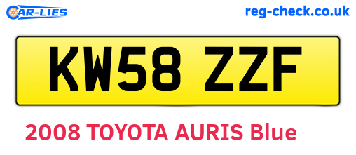 KW58ZZF are the vehicle registration plates.