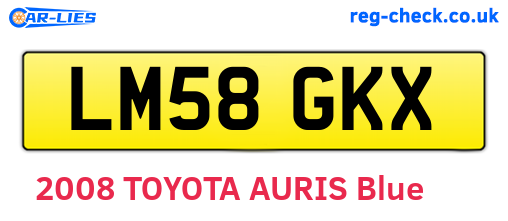 LM58GKX are the vehicle registration plates.