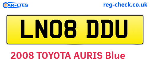 LN08DDU are the vehicle registration plates.