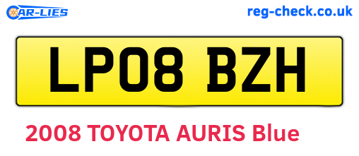 LP08BZH are the vehicle registration plates.