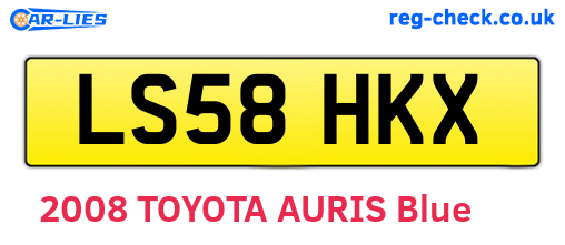 LS58HKX are the vehicle registration plates.