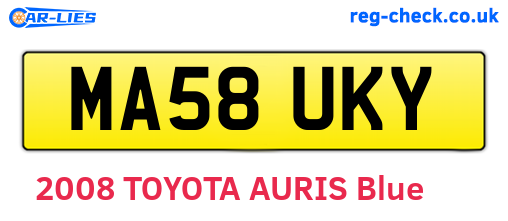 MA58UKY are the vehicle registration plates.
