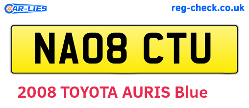 NA08CTU are the vehicle registration plates.