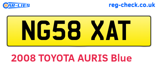NG58XAT are the vehicle registration plates.