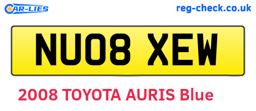 NU08XEW are the vehicle registration plates.