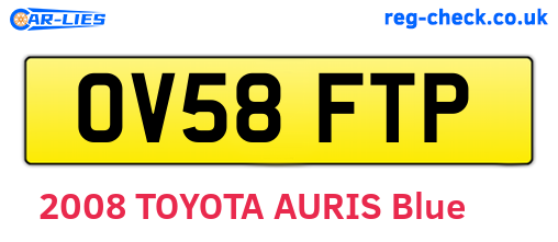 OV58FTP are the vehicle registration plates.