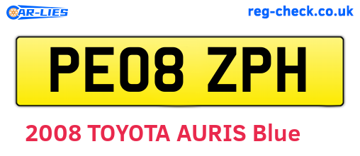 PE08ZPH are the vehicle registration plates.