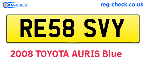 RE58SVY are the vehicle registration plates.