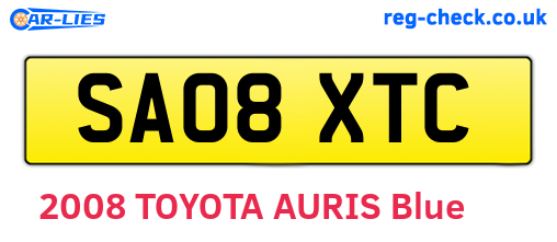 SA08XTC are the vehicle registration plates.