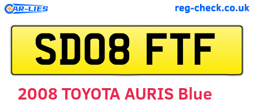 SD08FTF are the vehicle registration plates.