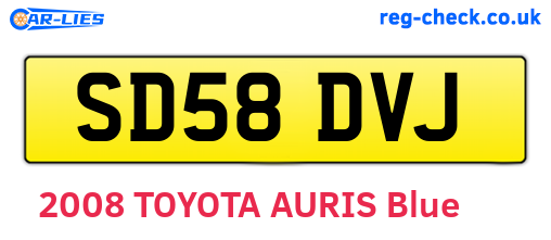 SD58DVJ are the vehicle registration plates.