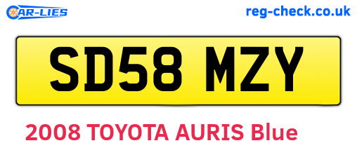 SD58MZY are the vehicle registration plates.