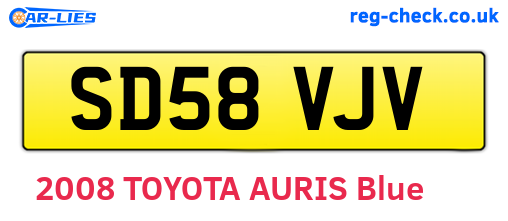 SD58VJV are the vehicle registration plates.