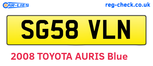 SG58VLN are the vehicle registration plates.