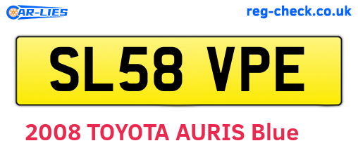 SL58VPE are the vehicle registration plates.