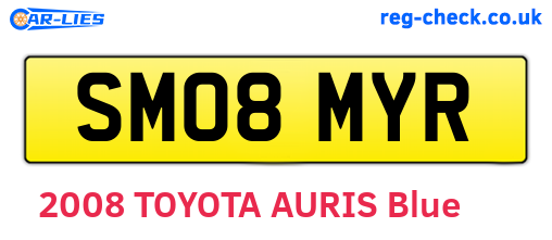 SM08MYR are the vehicle registration plates.