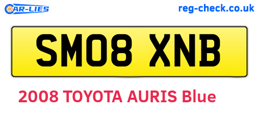 SM08XNB are the vehicle registration plates.