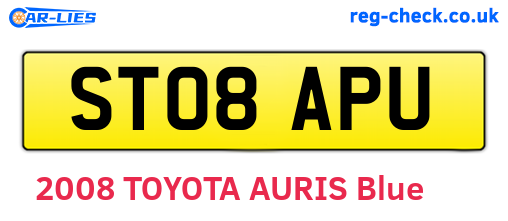ST08APU are the vehicle registration plates.