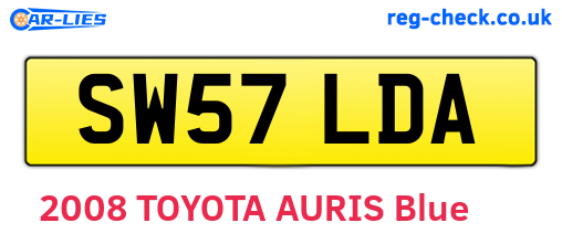 SW57LDA are the vehicle registration plates.
