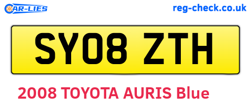 SY08ZTH are the vehicle registration plates.