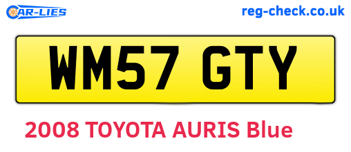 WM57GTY are the vehicle registration plates.