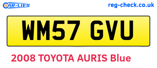 WM57GVU are the vehicle registration plates.