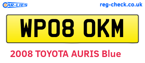 WP08OKM are the vehicle registration plates.