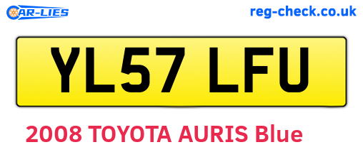 YL57LFU are the vehicle registration plates.