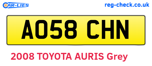 AO58CHN are the vehicle registration plates.