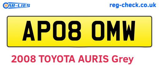 AP08OMW are the vehicle registration plates.