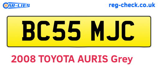 BC55MJC are the vehicle registration plates.