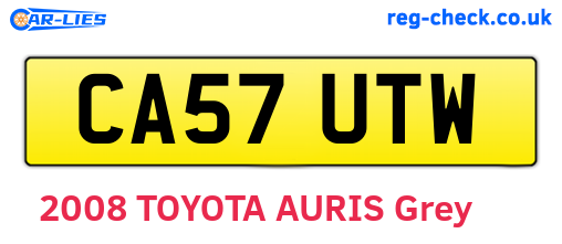 CA57UTW are the vehicle registration plates.