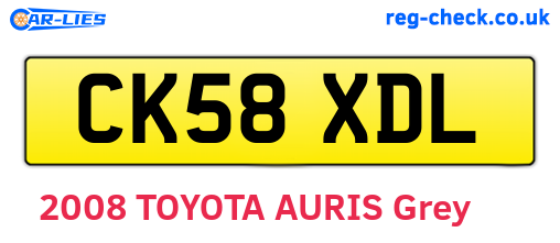 CK58XDL are the vehicle registration plates.