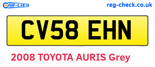 CV58EHN are the vehicle registration plates.