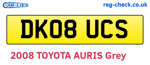 DK08UCS are the vehicle registration plates.