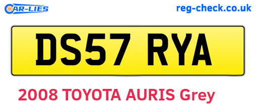 DS57RYA are the vehicle registration plates.