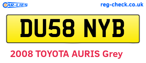 DU58NYB are the vehicle registration plates.
