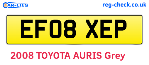 EF08XEP are the vehicle registration plates.