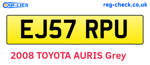 EJ57RPU are the vehicle registration plates.