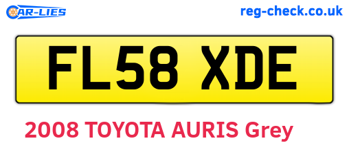 FL58XDE are the vehicle registration plates.