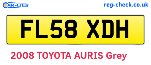FL58XDH are the vehicle registration plates.