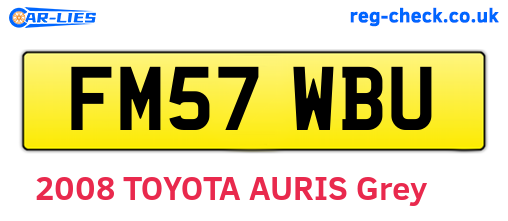 FM57WBU are the vehicle registration plates.