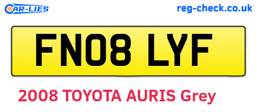 FN08LYF are the vehicle registration plates.
