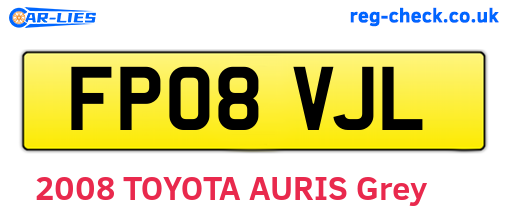 FP08VJL are the vehicle registration plates.