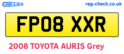 FP08XXR are the vehicle registration plates.